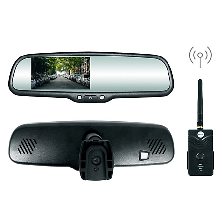 Master Tailgaters Full Rear View Mirror with Wireless Transmitter and 4.3 in. Lcd for Camera Display