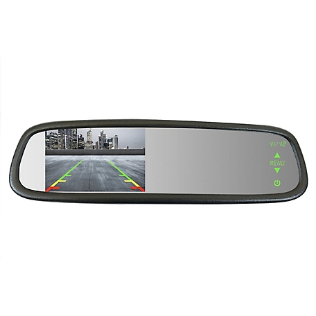 Master Tailgaters Full Rear View Mirror with Ultra Bright 4.3 in. Auto Adjusting Brightness Lcd for Camera Video