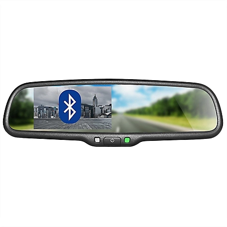 Master Tailgaters Bluetooth Full Rear View Mirror with Ultra Bright 4.3 in. Lcd for Camera Video