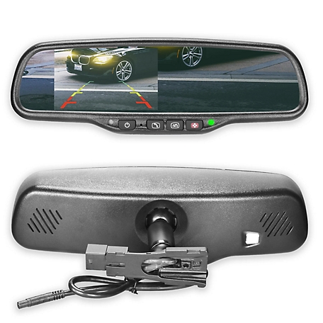 Master Tailgaters Full Rear View Mirror with Onstar Buttons/Connection and Ultra Bright 4.3 in. Lcd for Camera Display