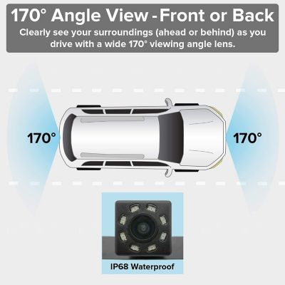 Image showing  480x272 Full Rear View Mirror with 4.3 in. LCD for Camera Display, Wireless Transmitter and Backup Camera Kit