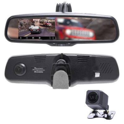 Master Tailgaters Rear View Dvr Mirror with 4 in. Lcd with 1080P Built-In Dash Cam, 1080P Ahd Backup Camera, and Night Vision