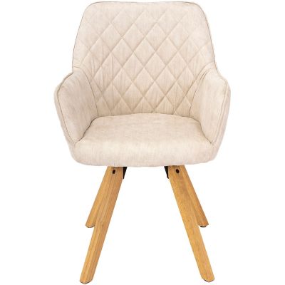 Hanover Kensington Quilted Dining Chair in White with Rubberwood Legs