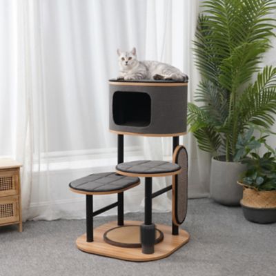 Image showing  Starbz Industrial-Style Modern Carpet and Natural Sisal Cat Tower, 37.5 in.