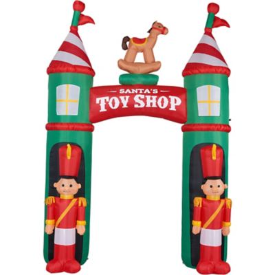 Christmas Time 10 ft. Santa's Toy Shop Archway Inflatable