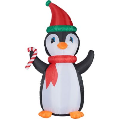 Christmas Time 10 ft. Tall Penguin with RGB Lights and Storage Bag, Prelit Outdoor Christmas Inflatable