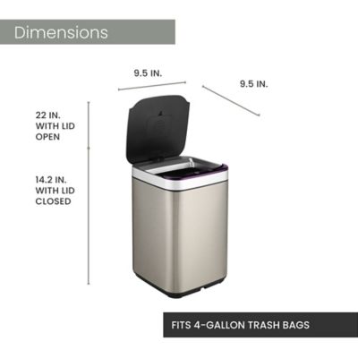 Image showing  10-Liter / 2.6 gal. Trash Can with Sensor Lid and Carbon Odor Control in Stainless Steel, HTRASH10L-1