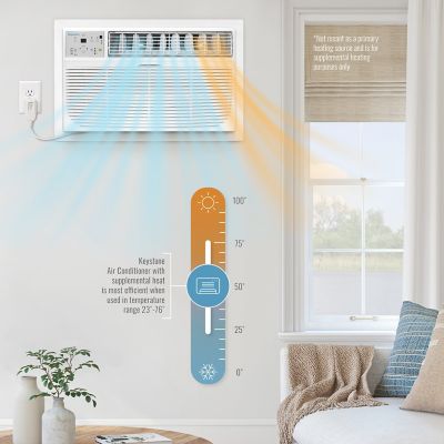 Image showing 8 th Keystone 230 V Through-the-Wall Air Conditioner with 10,600 BTU Supplemental Heat, 700 sq. ft., 14,000 BTU
