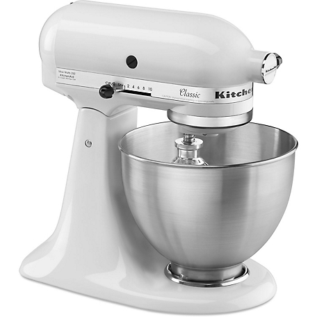 KitchenAid 10-Speed Tilt-Head Stand Mixer in White, K45SSWH at Tractor  Supply Co.