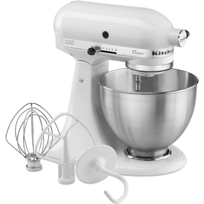 Image showing 6 th KitchenAid 10-Speed Tilt-Head Stand Mixer in White, K45SSWH