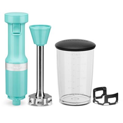 Image showing  Corded Variable-Speed Immersion Blender in Aqua Sky with Blending Jar, KHBV53AQ