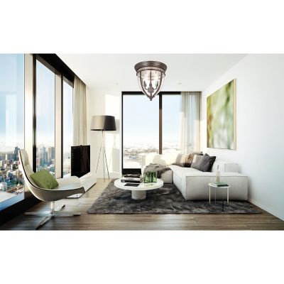 Image showing  Flush-Mount Ceiling Light, 11 in., Oil-Rubbed Bronze