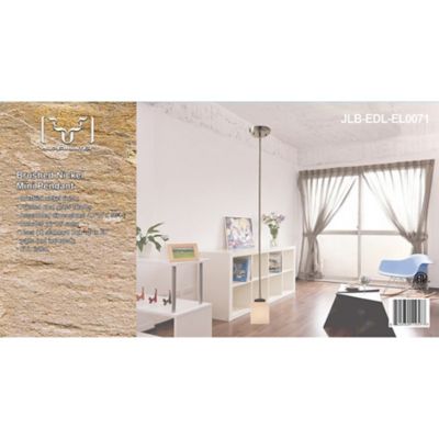 Image showing  Mini Pendant Light, 4.7 in. W x 56 in. H, Brushed Nickel