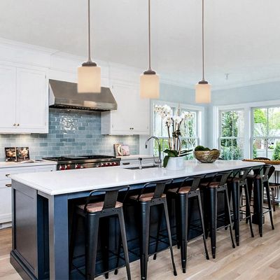 Image showing  Mini Pendant Light, 4.7 in. W x 56 in. H, Brushed Nickel