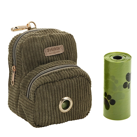 Fetchin' Co Pet Corduroy Backpack Waste Bag Holder, 505437-B0A