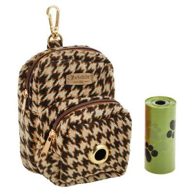 Fetchin' Co Pet Houndstooth Backpack Waste Bag Holder, 505828-B0A