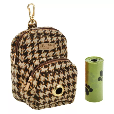 Fetchin' Co Houndstooth Pet Waste Bag Holder Poop Bags