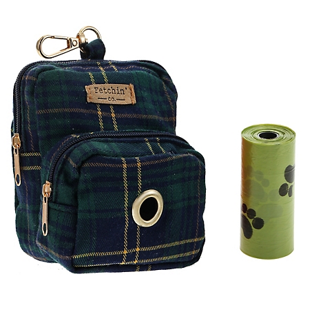 Fetchin' Co Pet Plaid Backpack Waste Bag Holder, 511495-A0A