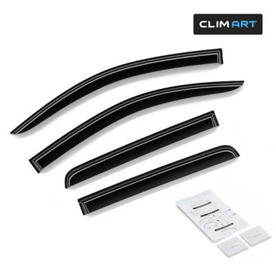 CLIM ART Tape-On Window Deflectors Extra Durable for Chevy Colorado 15-22 Crew Cab, 415082
