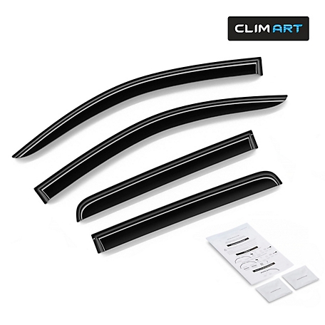 CLIM ART Tape-On Window Deflectors Extra Durable for Chevy Colorado 15-22 Crew Cab, 415082