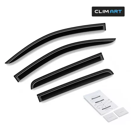 CLIM ART Extra Durable Taped Window Deflectors for Chevy Colorado 15-22 Crew Cab 415082 Window Deflectors