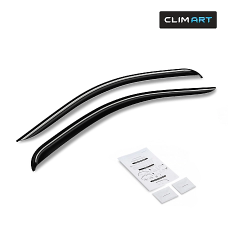 CLIM ART Tape-On Window Deflectors Extra Durable for Chevy Silverado 07-13 Regular Cab