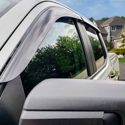Image showing  Tape-On Window Deflectors Extra Durable for Chevy Silverado 19-23 Crew Cab