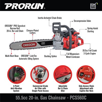 Image showing  20 in. 55.5cc Gas Commercial Chainsaw