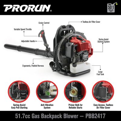 Image showing  250 MPH/570 CFM 51.7cc Gas Backpack Leaf Blower