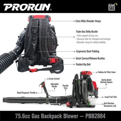 Image showing  240 MPH/1,020 CFM 75.6cc Gas Backpack Leaf Blower
