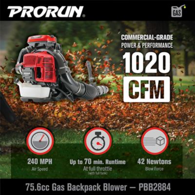 Image showing  240 MPH/1,020 CFM 75.6cc Gas Backpack Leaf Blower