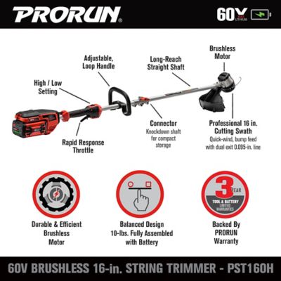 Image showing  17 in. 60V Straight Shaft Cordless String Trimmer, Battery and Charger Included