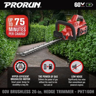 Image showing  26 in. 60V Cordless Hedge Trimmer, Battery and Charger Included