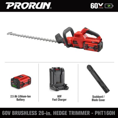 Image showing  26 in. 60V Cordless Hedge Trimmer, Battery and Charger Included
