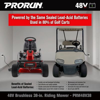 Image showing  38 in. 48 V Cordless Electric Riding Lawn Mower, Battery and Charger Included