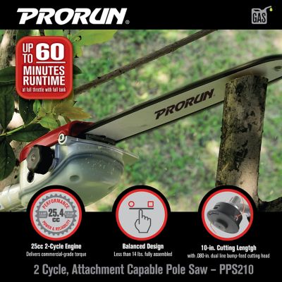 Image showing  10 in. 25.4cc Gas Pole Saw