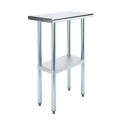 AmGood 14 in. x 24 in. Stainless Steel Table With Shelf