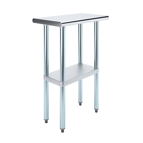 AmGood 14 in. x 24 in. Stainless Steel Table With Shelf