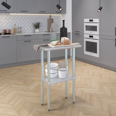 Image showing  14 in. x 24 in. Stainless Steel Table With Shelf