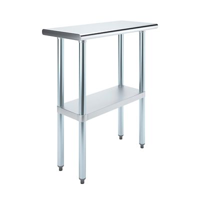 AmGood 14 in. x 30 in. Stainless Steel Table With Shelf