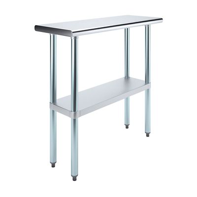 AmGood 14 in. x 36 in. Stainless Steel Table With Shelf