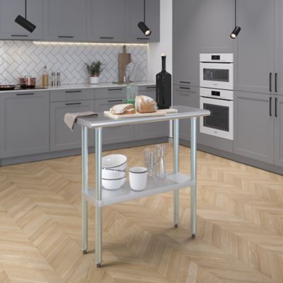 Image showing  14 in. x 36 in. Stainless Steel Table With Shelf