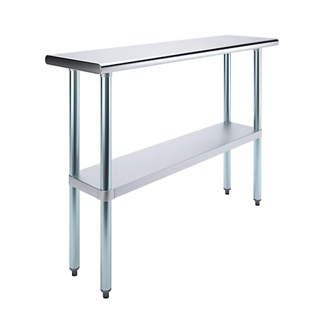 AmGood 14 in. x 48 in. Stainless Steel Table With Shelf