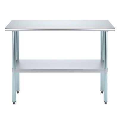 Image showing  14 in. x 48 in. Stainless Steel Table With Shelf