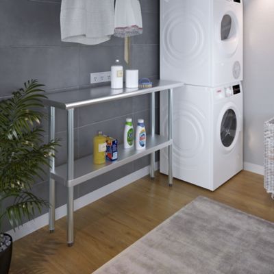 Image showing  14 in. x 48 in. Stainless Steel Table With Shelf