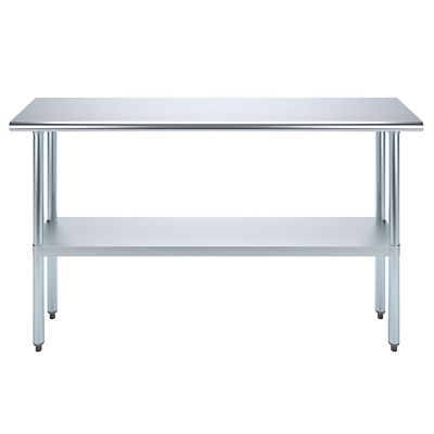 Image showing  14 in. x 60 in. Stainless Steel Table With Shelf