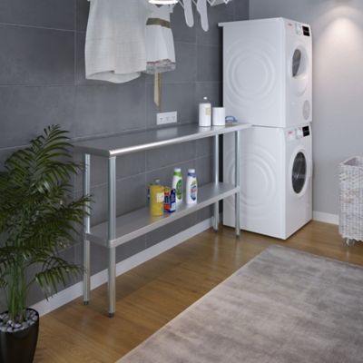 Image showing  14 in. x 60 in. Stainless Steel Table With Shelf