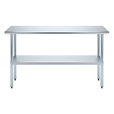 Image showing  14 in. x 72 in. Stainless Steel Table With Shelf