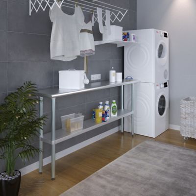 Image showing  14 in. x 72 in. Stainless Steel Table With Shelf