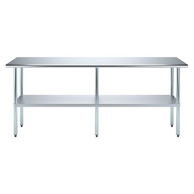Image showing  14 in. x 84 in. Stainless Steel Table With Shelf